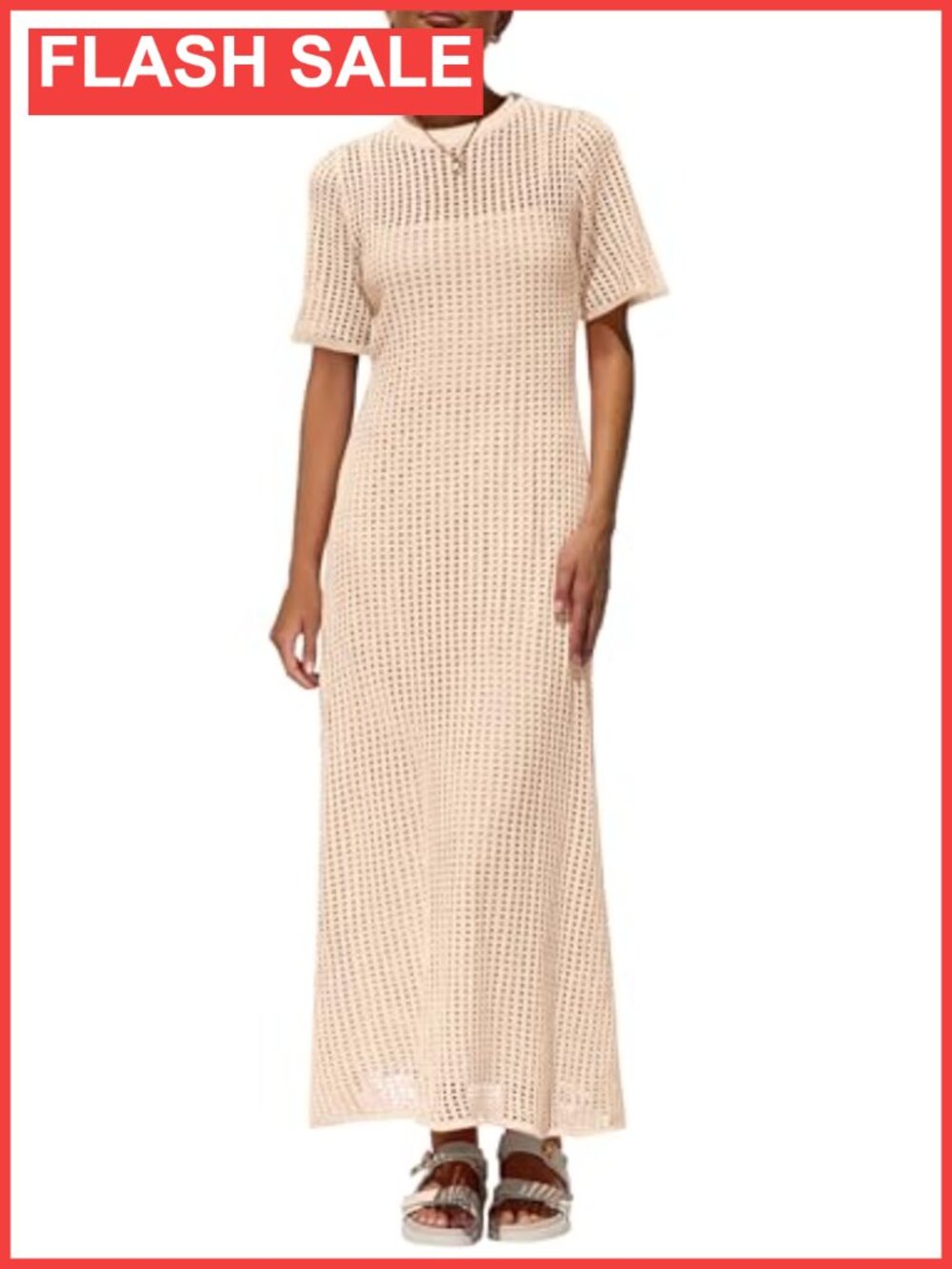 Eyelet Crochet Maxi 2 Piece Dress Set Vacation Beach Resort Wear